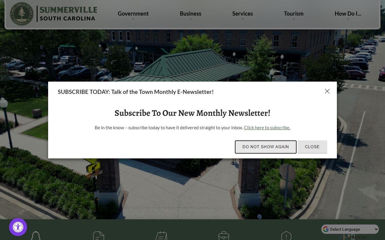 Summerville official city website with police and arrest records resources