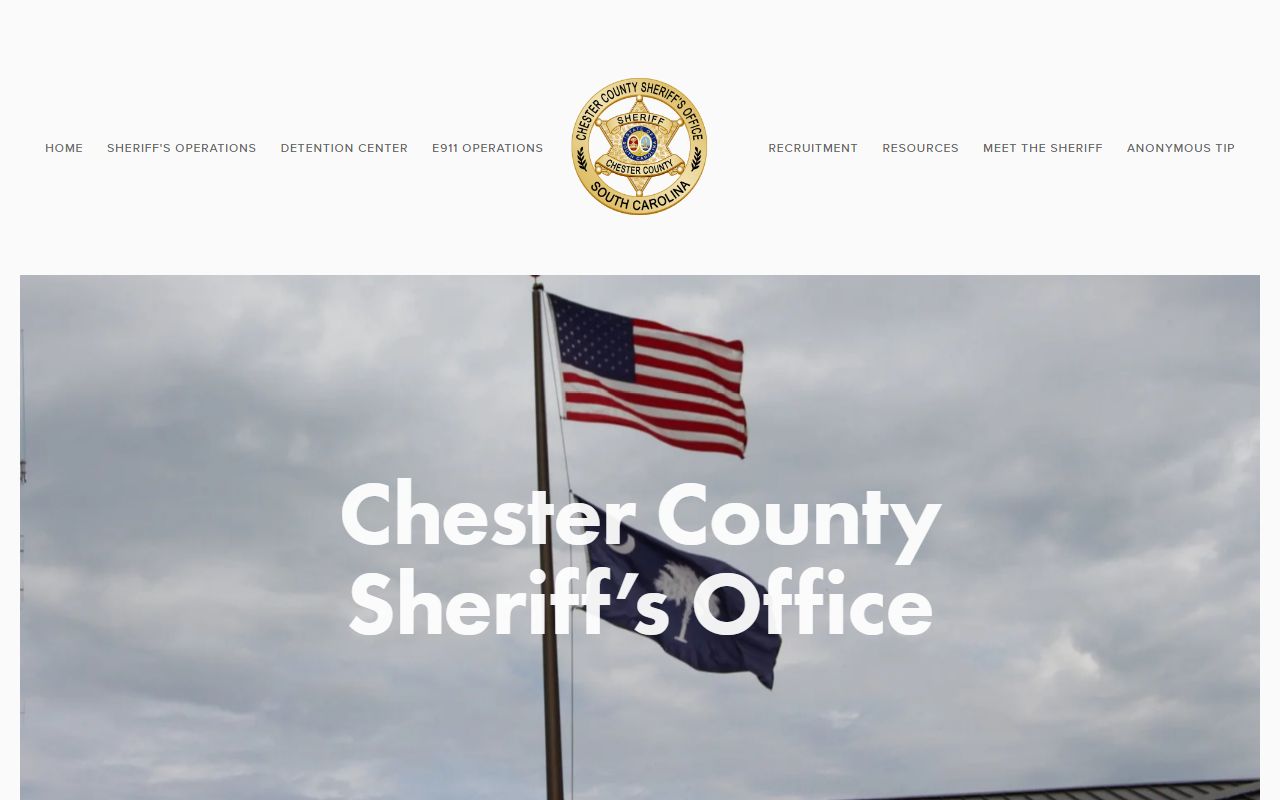 Chester County Sheriff's Office website for recent bookings and law enforcement information