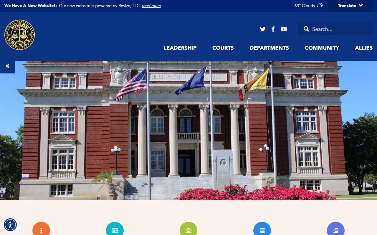 Dillon County official website showing public records and recent bookings information