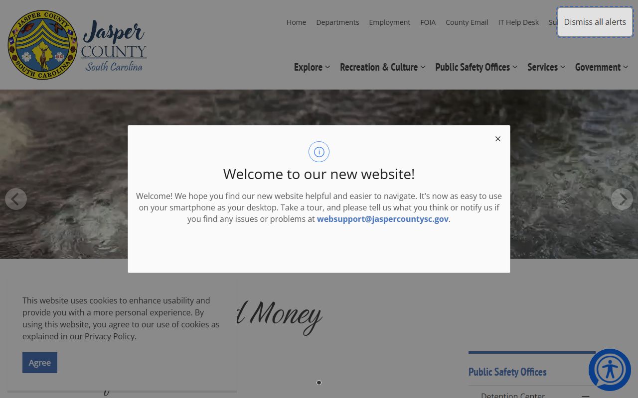 Jasper County Detention Center inmate services and mail and money information