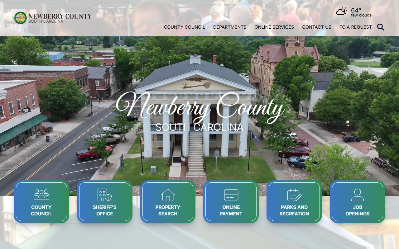 Newberry County government website for recent bookings and detention center information