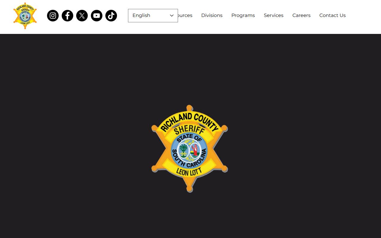 Richland County Sheriff's Department website for recent bookings and arrest records