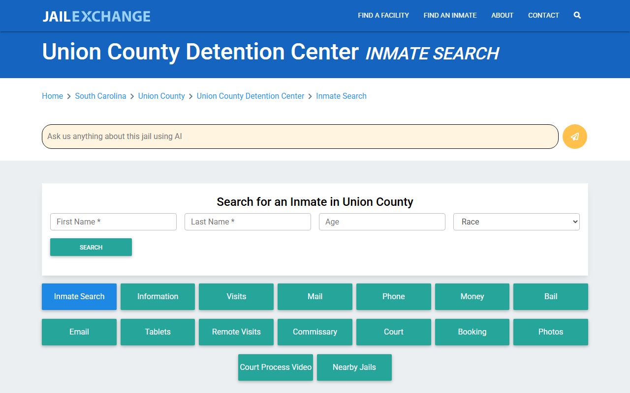 Union County Jail inmate search and recent bookings on Jail Exchange