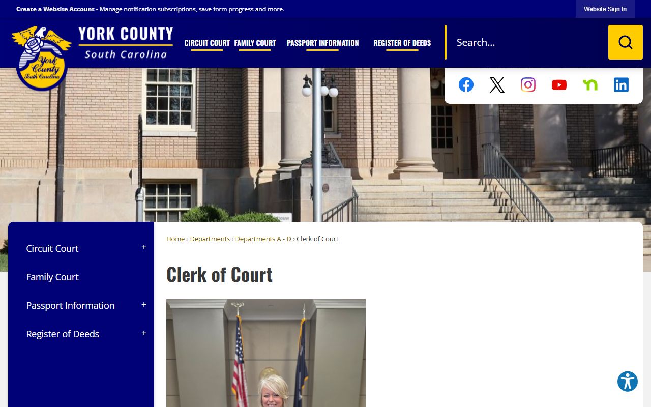 York County Clerk of Court for criminal case records tied to recent bookings