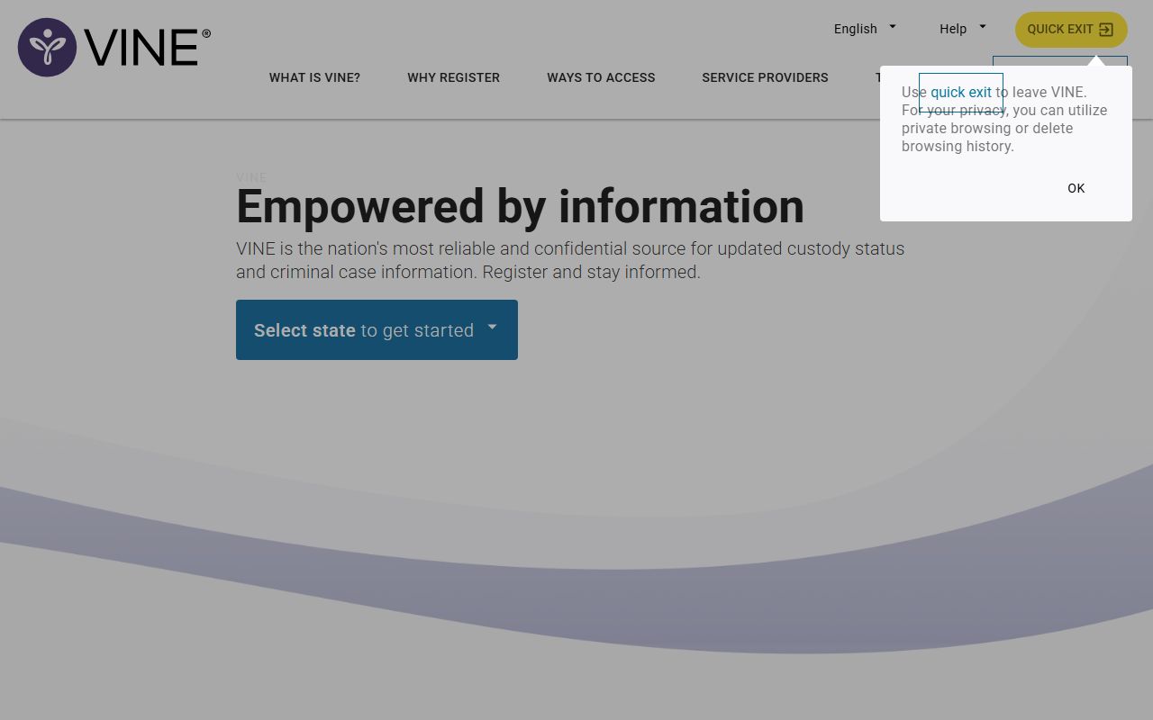 VINE victim notification service for tracking South Carolina recent bookings and inmate status